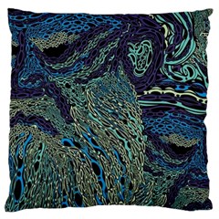 Dark Psychedelic Large Cushion Case (one Side) by Cowasu