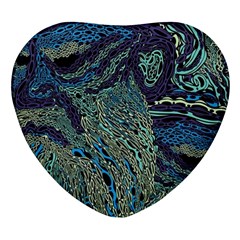 Dark Psychedelic Heart Glass Fridge Magnet (4 Pack) by Cowasu