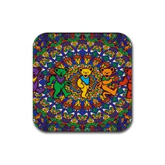 Grateful Dead Pattern Rubber Coaster (square) by Cowasu