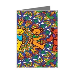 Grateful Dead Pattern Mini Greeting Card by Cowasu