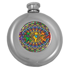 Grateful Dead Pattern Round Hip Flask (5 Oz) by Cowasu