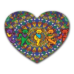 Grateful Dead Pattern Heart Mousepad by Cowasu