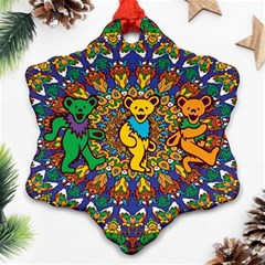 Grateful Dead Pattern Snowflake Ornament (two Sides) by Cowasu