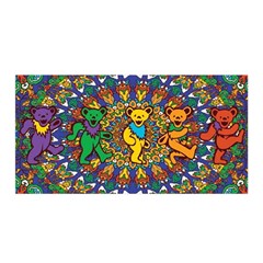 Grateful Dead Pattern Satin Wrap 35  X 70  by Cowasu