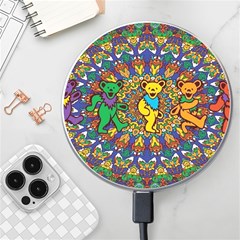 Grateful Dead Pattern Wireless Fast Charger(white) by Cowasu