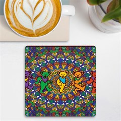 Grateful Dead Pattern Uv Print Square Tile Coaster  by Cowasu