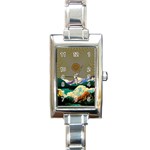 Surreal Art Psychadelic Mountain Rectangle Italian Charm Watch Front