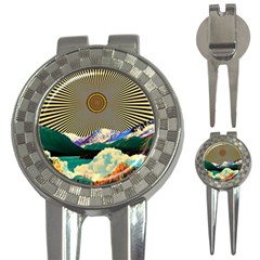 Surreal Art Psychadelic Mountain 3-in-1 Golf Divots by Cowasu