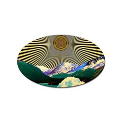 Surreal Art Psychadelic Mountain Sticker (oval) by Cowasu