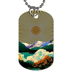 Surreal Art Psychadelic Mountain Dog Tag (one Side) by Cowasu