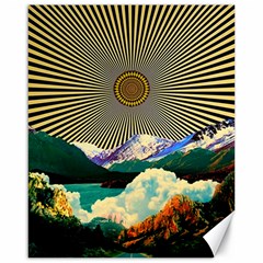 Surreal Art Psychadelic Mountain Canvas 16  X 20  by Cowasu