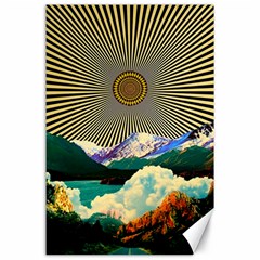 Surreal Art Psychadelic Mountain Canvas 24  X 36  by Cowasu