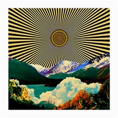 Surreal Art Psychadelic Mountain Medium Glasses Cloth by Cowasu