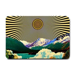 Surreal Art Psychadelic Mountain Small Doormat by Cowasu