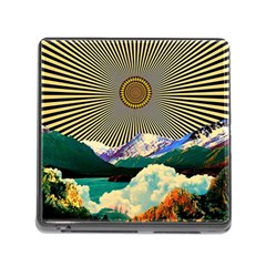 Surreal Art Psychadelic Mountain Memory Card Reader (square 5 Slot) by Cowasu