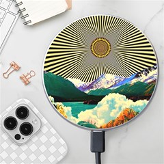 Surreal Art Psychadelic Mountain Wireless Fast Charger(white) by Cowasu