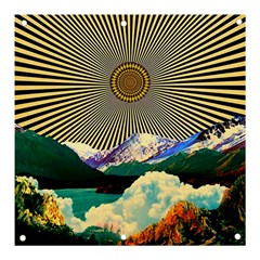 Surreal Art Psychadelic Mountain Banner And Sign 3  X 3  by Cowasu