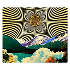 Surreal Art Psychadelic Mountain Premium Plush Fleece Blanket (small) by Cowasu