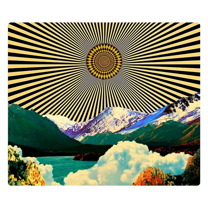 Surreal Art Psychadelic Mountain Premium Plush Fleece Blanket (Small)