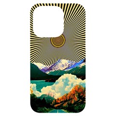 Surreal Art Psychadelic Mountain Iphone 14 Pro Black Uv Print Case by Cowasu