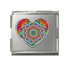 Mandalas Psychedelic Mega Link Heart Italian Charm (18mm) by Cowasu