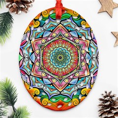 Mandalas Psychedelic Oval Filigree Ornament (two Sides) by Cowasu