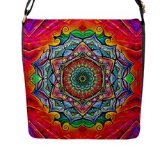 Mandalas Psychedelic Flap Closure Messenger Bag (l) by Cowasu