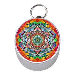 Mandalas Psychedelic Mini Silver Compasses by Cowasu