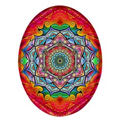 Mandalas Psychedelic Oval Glass Fridge Magnet (4 Pack) by Cowasu