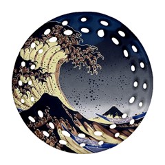 The Great Wave Off Kanagawa Japan Japanese Waves Ornament (round Filigree) by Cowasu