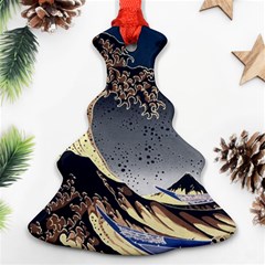 The Great Wave Off Kanagawa Japan Japanese Waves Ornament (christmas Tree)  by Cowasu