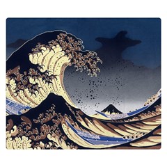 The Great Wave Off Kanagawa Japan Japanese Waves Two Sides Premium Plush Fleece Blanket (small) by Cowasu