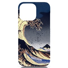 The Great Wave Off Kanagawa Japan Japanese Waves Iphone 14 Pro Max Black Uv Print Case by Cowasu