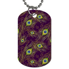 Peacock Feathers Pattern Dog Tag (one Side) by Cowasu