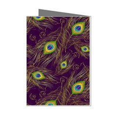 Peacock Feathers Pattern Mini Greeting Cards (pkg Of 8) by Cowasu