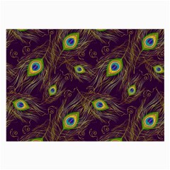 Peacock Feathers Pattern Large Glasses Cloth (2 Sides) by Cowasu