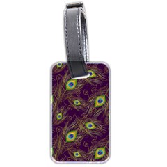 Peacock Feathers Pattern Luggage Tag (two Sides) by Cowasu