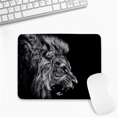 Angry Lion Black And White Small Mousepad by Cowasu