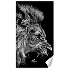 Angry Lion Black And White Canvas 40  X 72  by Cowasu