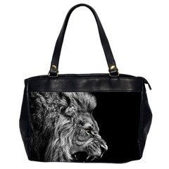 Angry Lion Black And White Oversize Office Handbag (2 Sides) by Cowasu