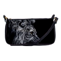 Angry Lion Black And White Shoulder Clutch Bag by Cowasu