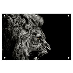 Angry Lion Black And White Banner And Sign 6  X 4  by Cowasu