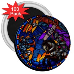 The Game Monster Stained Glass 3  Magnets (100 Pack) by Cowasu