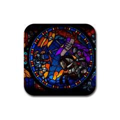 The Game Monster Stained Glass Rubber Square Coaster (4 Pack) by Cowasu