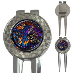 The Game Monster Stained Glass 3-in-1 Golf Divots by Cowasu