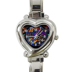 The Game Monster Stained Glass Heart Italian Charm Watch by Cowasu