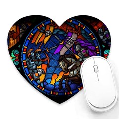 The Game Monster Stained Glass Heart Mousepad by Cowasu