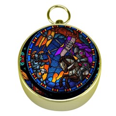 The Game Monster Stained Glass Gold Compasses by Cowasu