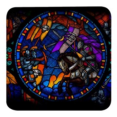 The Game Monster Stained Glass Square Glass Fridge Magnet (4 Pack) by Cowasu