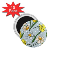 Narcissus Floral Botanical Flowers 1 75  Magnets (10 Pack)  by Cowasu